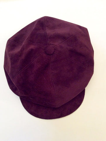 Brand New Jaeger Claret Suede Baker Boy Cap One Size - Whispers Dress Agency - Sold - 1