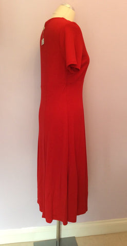 Brand New Country Casuals Red Jersey Dress Size M - Whispers Dress Agency - Womens Dresses - 2
