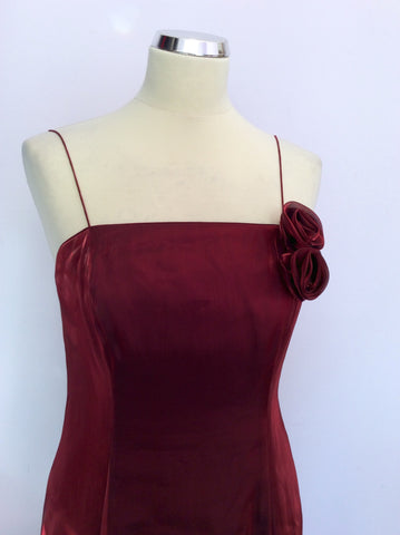 Debut Deep Red Strappy Evening Dress Size 10 - Whispers Dress Agency - Womens Dresses - 2