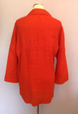 Un Branded Orange Linen Long Jacket Size M - Whispers Dress Agency - Womens Coats & Jackets - 4