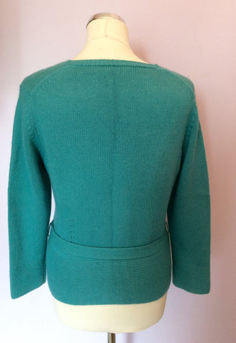 LK Bennett Turquoise Belted V Neck Cardigan Size M - Whispers Dress Agency - Sold - 2