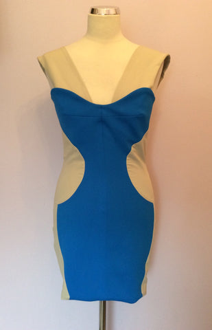 Brand New Aqua Cream & Blue Grid Mini Dress Size 8 - Whispers Dress Agency - Sold - 3