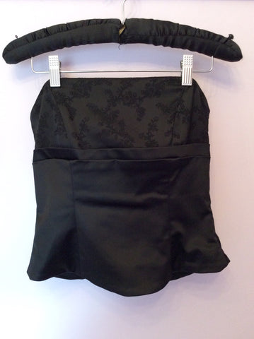 Coast Black Satin Bustier Top Size 10 - Whispers Dress Agency - Womens Tops - 1
