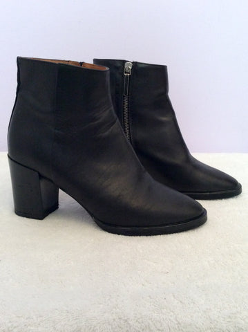 Whistles Black Leather Ankle Boots Size 5/38 - Whispers Dress Agency - Sold - 2