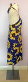 Boden Blue & Yellow Sunflower Print Halterneck Dress Size 12 - Whispers Dress Agency - Sold - 3