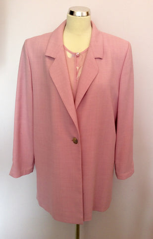 Jacques Vert Pink Floral Blouse, Jacket & Skirt Suit Size 16/18 - Whispers Dress Agency - Womens Suits & Tailoring - 2