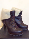 Kurt Geiger Dark Brown Wentworth Leather Ankle Boots Size 7/40 - Whispers Dress Agency - Womens Boots - 2