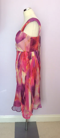 Brand New Per Una Pink & Purples Silk Dress Size 14 - Whispers Dress Agency - Sold - 2