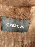 Oska Brown Linen Duster Coat Size III UK XL - Whispers Dress Agency - Sold - 4