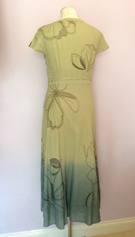 Monsoon Light Green & Duck Egg Linen & Cotton Dress Size 10 - Whispers Dress Agency - Womens Dresses - 3