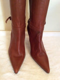 Brand New Shellys Tan Brown Leather Knee Length Boots Size 6/39 - Whispers Dress Agency - Sold - 3