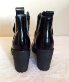 Brand New Schuh Black Buckle Trim Ankle Boots Size 6/40 - Whispers Dress Agency - Womens Boots - 4