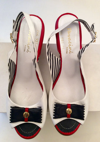 Brand New Pavacini By Pavers Red, White & Blue Wedge Heel Sandals Size 6/39 - Whispers Dress Agency - Sold - 3