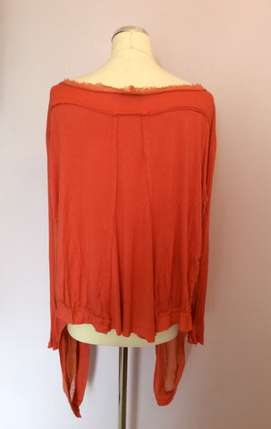 BRAND NEW GRATZIA ORANGE & GOLD PRINT LONG SLEEVE TOP ONE SIZE - Whispers Dress Agency - Womens Tops - 2