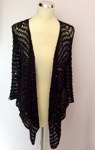 Marks & Spencer Black Sequinned Cardigan Size 16 - Whispers Dress Agency - Sold - 1