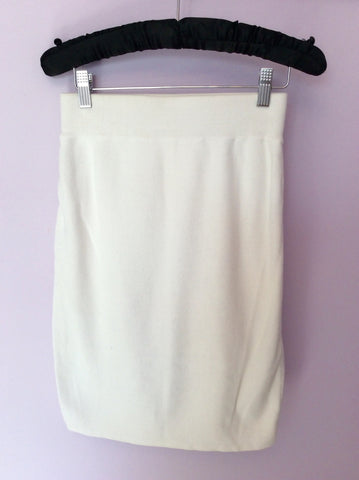 Vintage United Colours Of Benetton Winter White Cotton Knit Skirt Size M - Whispers Dress Agency - Womens Vintage