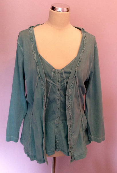 Sandwich Turquoise Camisole Top & Cardigan Size L - Whispers Dress Agency - Sold - 1
