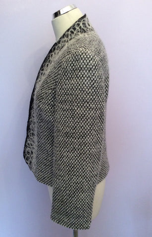 Minuet Dark Grey & Ivory Weave Wool & Alpaca Blend Jacket Size 14 - Whispers Dress Agency - Sold - 2