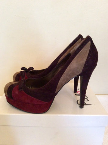 Pulse Mystic Burgundy, Brown & Beige Suede Heels Size 7/40 - Whispers Dress Agency - Womens Heels - 3