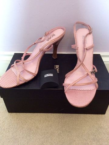 Hugo Boss Pink Leather Strappy Sandals Size 6/39 - Whispers Dress Agency - Womens Sandals - 1
