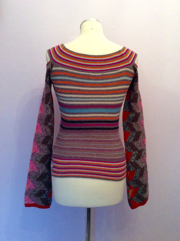 Firetrap Multicoloured Cut Out Shoulder Jumper Size M - Whispers Dress Agency - Sold - 3