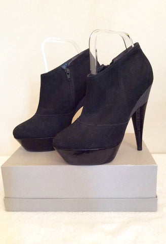 Topshop Black Suede & Grey Leather Shoe Boots Size 5/38 - Whispers Dress Agency - Womens Boots - 2