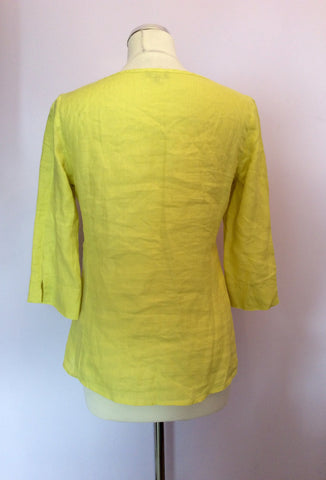 Jaeger Yellow Linen Top Size 10 - Whispers Dress Agency - Womens Tops - 2