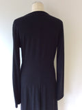 MARELLA BLACK STRETCH JERSEY V NECK DRESS SIZE XL - Whispers Dress Agency - Sold - 5
