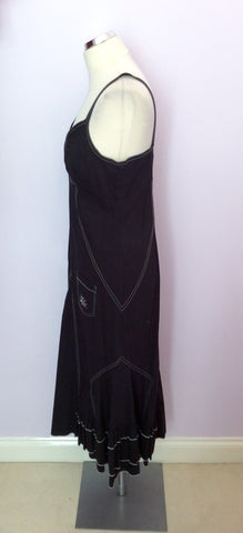 French Designer Bleu D'Azur Black Strappy Dress Size 14 - Whispers Dress Agency - Womens Dresses - 4