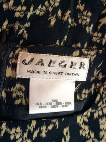 Vintage Jaeger Black & Beige Silk Shift Dress Size 18 - Whispers Dress Agency - Sold - 4