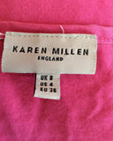Karen Millen Pink Embroidered Flower Trim Camisole Top Size 8 - Whispers Dress Agency - Womens Tops - 3