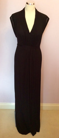 French Connection Black V Neck Maxi Dress Size 12 - Whispers Dress Agency - Sold - 1