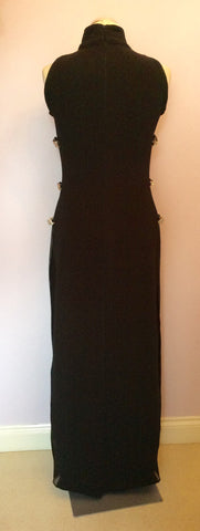 Sara Bernshaw Black Sheer Side With Diamanté Strap Evening Dress Size 14 - Whispers Dress Agency - Womens Dresses - 4