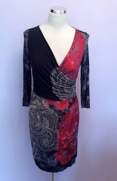 BRAND NEW PERUZZI PRINT DRAPE DRESS SIZE 36 UK 8 - Whispers Dress Agency - Womens Dresses - 1