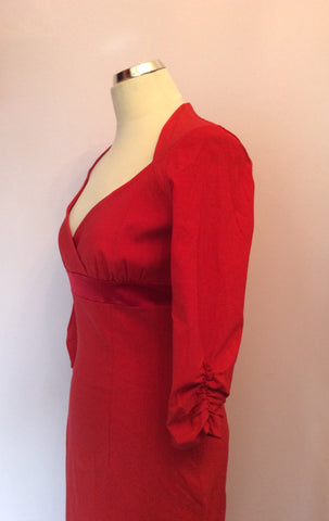 DIVA CATWALK RED 3/4 SLEEVE WIGGLE PENCIL DRESS SIZE L - Whispers Dress Agency - Sold - 2