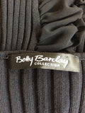BETTY BARCLAY COLLECTION BLACK RIBBED RUCHED LONG SLEEVE JUMPER SIZE 8 - Whispers Dress Agency - Womens Knitwear - 5