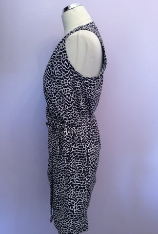 Kookai Navy & Ivory Print Wrap Dress Size 36 UK 8 - Whispers Dress Agency - Womens Dresses - 2