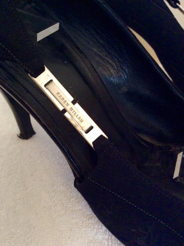 Karen Millen Black Canvas Pinstripe Heels Size 6/39 - Whispers Dress Agency - Womens Heels - 3