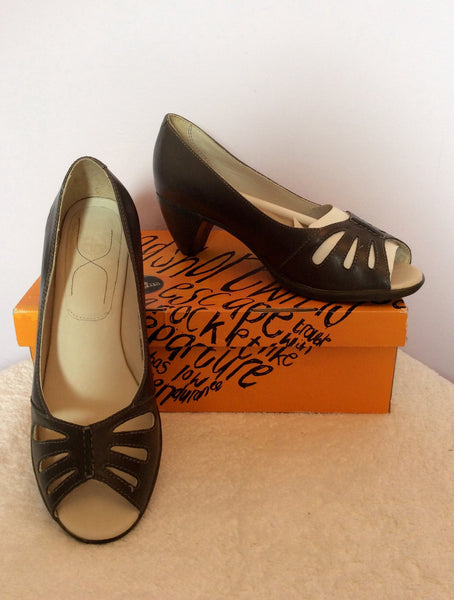 Brand New Dr Martens Dark Grey Peeptoe Heels Size 6/39 - Whispers Dress Agency - Sold - 1