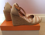 Brand New John Lewis Beige & White Stripe Wedge Heel Sandals Size 7.5/41 - Whispers Dress Agency - Womens Sandals - 4