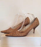 Prada Camel Leather Stiletto Heels Size 7.5/41 - Whispers Dress Agency - Sold - 3