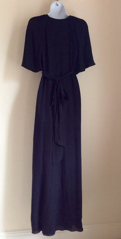 Temperley Black Silk & Jewel Trim Long Occasion / Evening Dress Size 8 - Whispers Dress Agency - Womens Dresses - 3