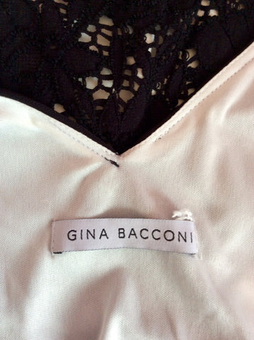 Gina Bacconi Black & White Lace Skirt Occasion Dress Size 16 - Whispers Dress Agency - Sold - 5