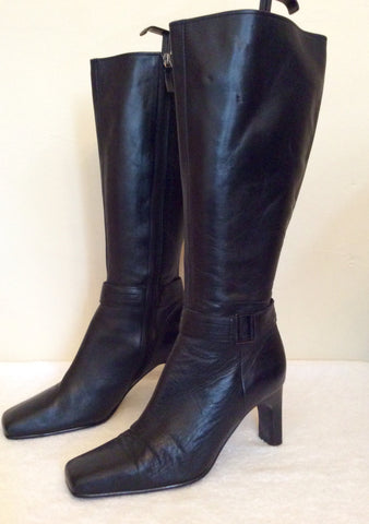 Marks & Spencer Black Knee Length Boots Size 4.5/37.5 - Whispers Dress Agency - Womens Boots - 2