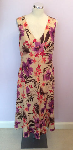 COUNTRY CASUALS FLORAL PRINT LINEN DRESS SIZE 16 - Whispers Dress Agency - Womens Dresses - 1