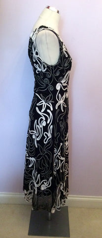 Phase Eight Black & White Applique Net Overlay Dress Size 14 - Whispers Dress Agency - Sold - 2