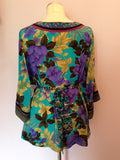 Monsoon Multicoloured Floral Print Silk Top Size 16 - Whispers Dress Agency - Sold - 2