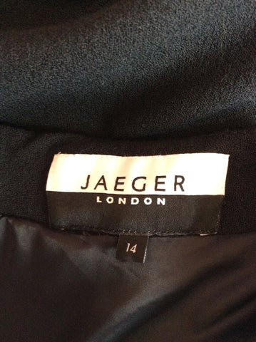 Jaeger Black Short Sleeve Pencil Dress Size 14 - Whispers Dress Agency - Sold - 6