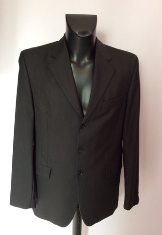 Austin Reed Kensington Black Pinstripe Wool Suit Size 40L/34L - Whispers Dress Agency - Mens Suits & Tailoring - 2
