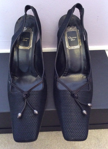 Christian Dior Black Slingback Heels Size 5.5 /38.5 - Whispers Dress Agency - Womens Heels - 1